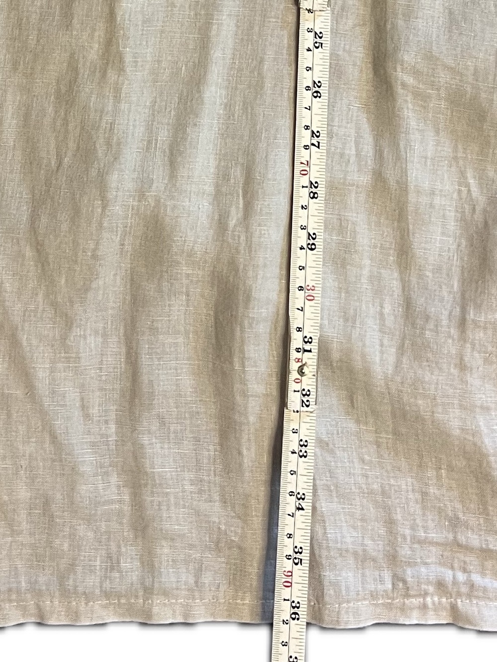 Zen Italian beige linen button up/back, regal collar/cowl dress w/pockets-NWT - Picture 11 of 16